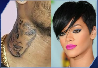 Chris Brown Woman Face Tattoo