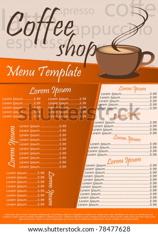 Coffee Shop Menu Templates Free